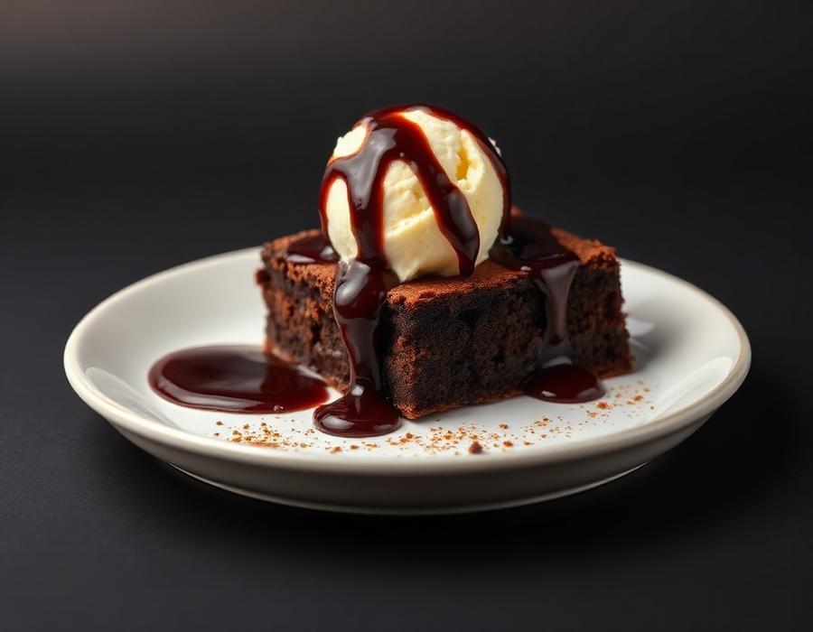 Brownie con Helado — Postres de La Barbacoa del Rey
